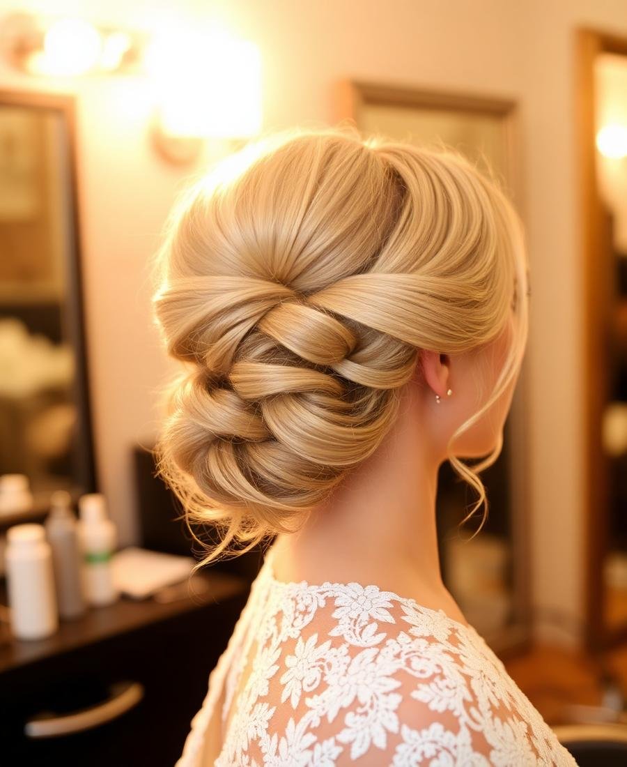 Elegant braided bridal updo