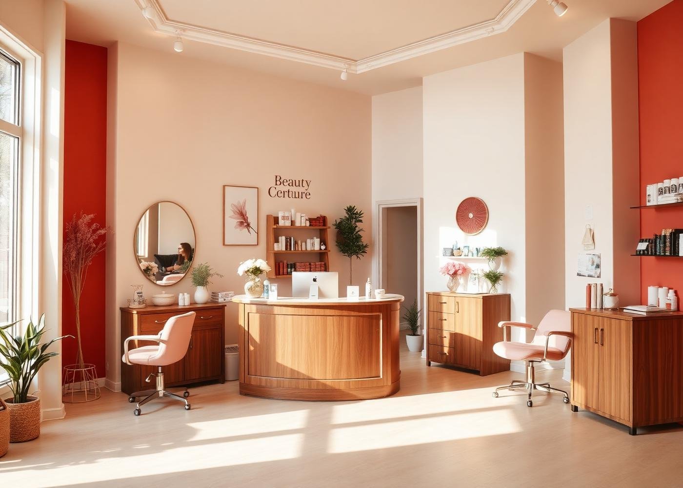 Luna Beauty Studio reception and retail area